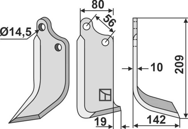 Fräsmesser 209x80mm, rechts